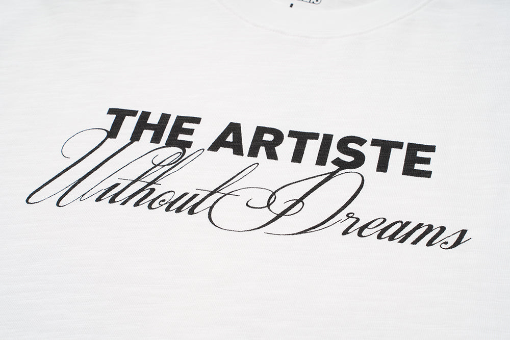 GREEN HOUSE x theradio “THE ARTISTE” SERIES HEAVY SLUB COTTON PRINT TEE — OFF WHITE