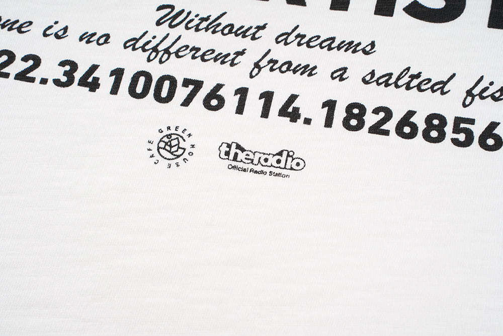 GREEN HOUSE x theradio “THE ARTISTE” SERIES HEAVY SLUB COTTON PRINT TEE — OFF WHITE