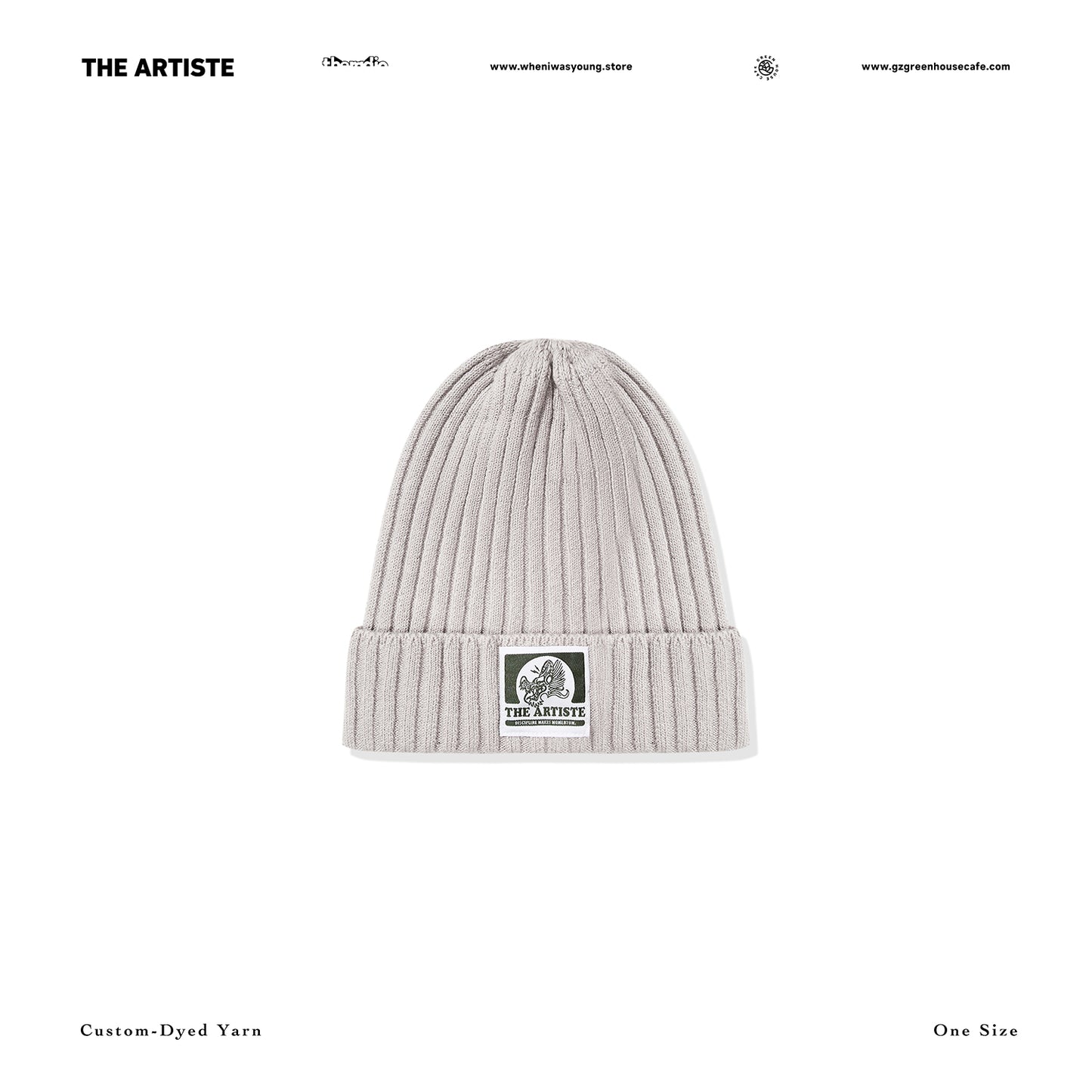 THE ARTISTE Knit Beanie — Custom-Dyed Yarn Heather Grey