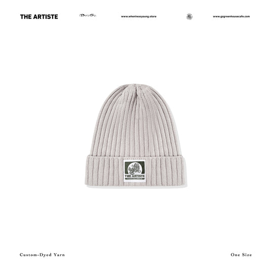 THE ARTISTE Knit Beanie — Custom-Dyed Yarn Heather Grey